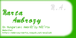 marta ambrozy business card